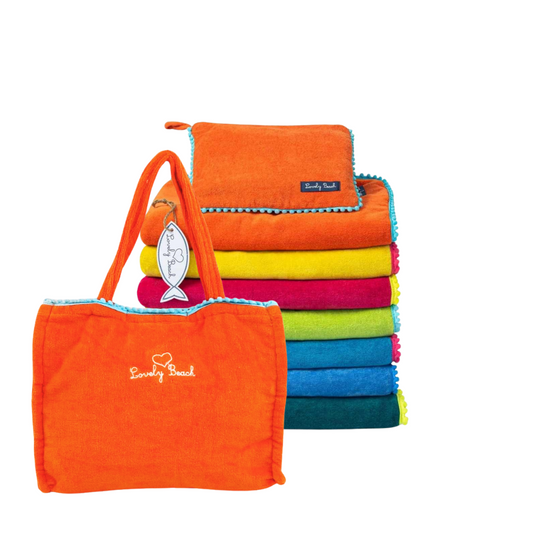 MARISOL set of beach bag, towel and toiletry bag