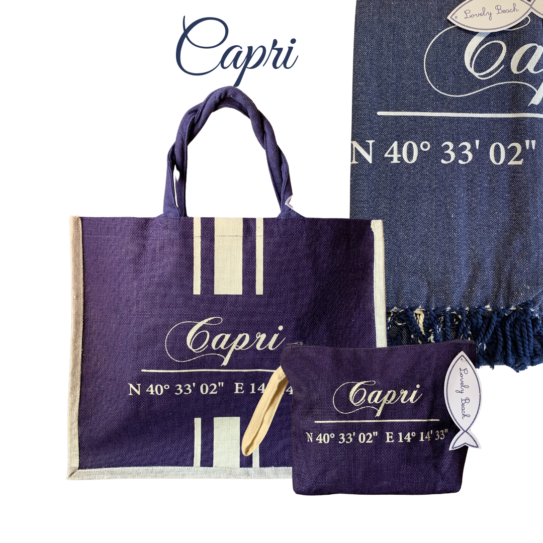 DOLCE VITA - beach bag, towel and toiletry bag set