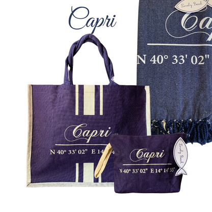 DOLCE VITA - beach bag, towel and toiletry bag set