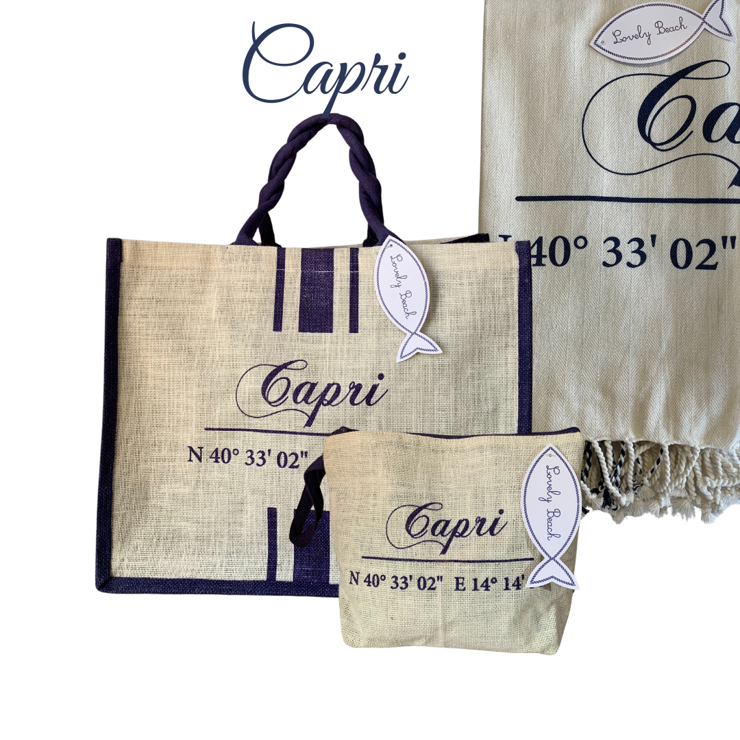DOLCE VITA - beach bag, towel and toiletry bag set