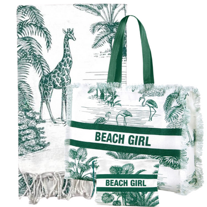 WILD set of beach bag, towel and toiletry bag 