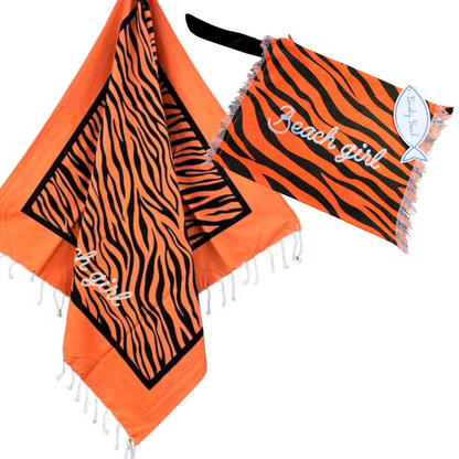 ZEBRA beach towel/peshmaal and toiletry bag