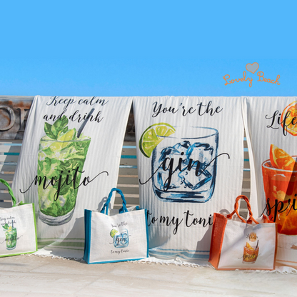 APERITIVO- beach bag and towel/beach towel set