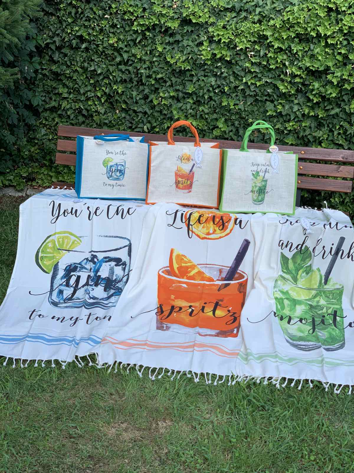 APERITIVO- beach bag and towel/beach towel set
