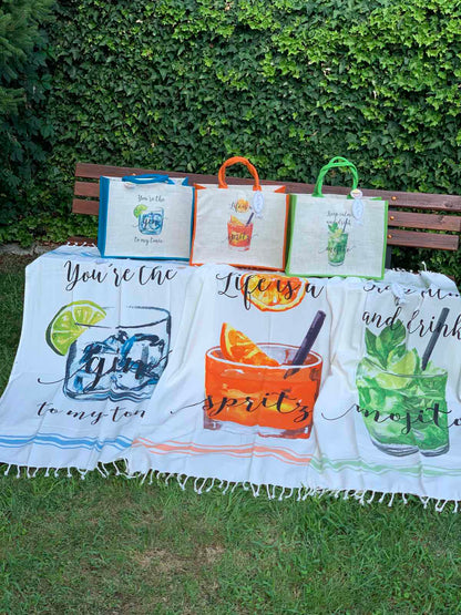 APERITIVO- beach bag and towel/beach towel set