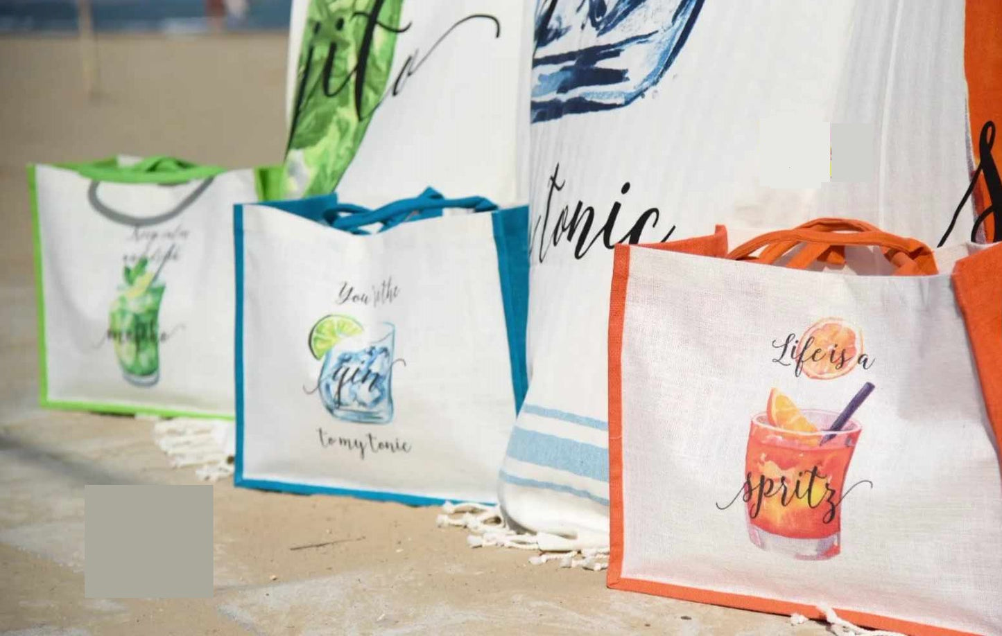 APERITIVO- beach bag and towel/beach towel set