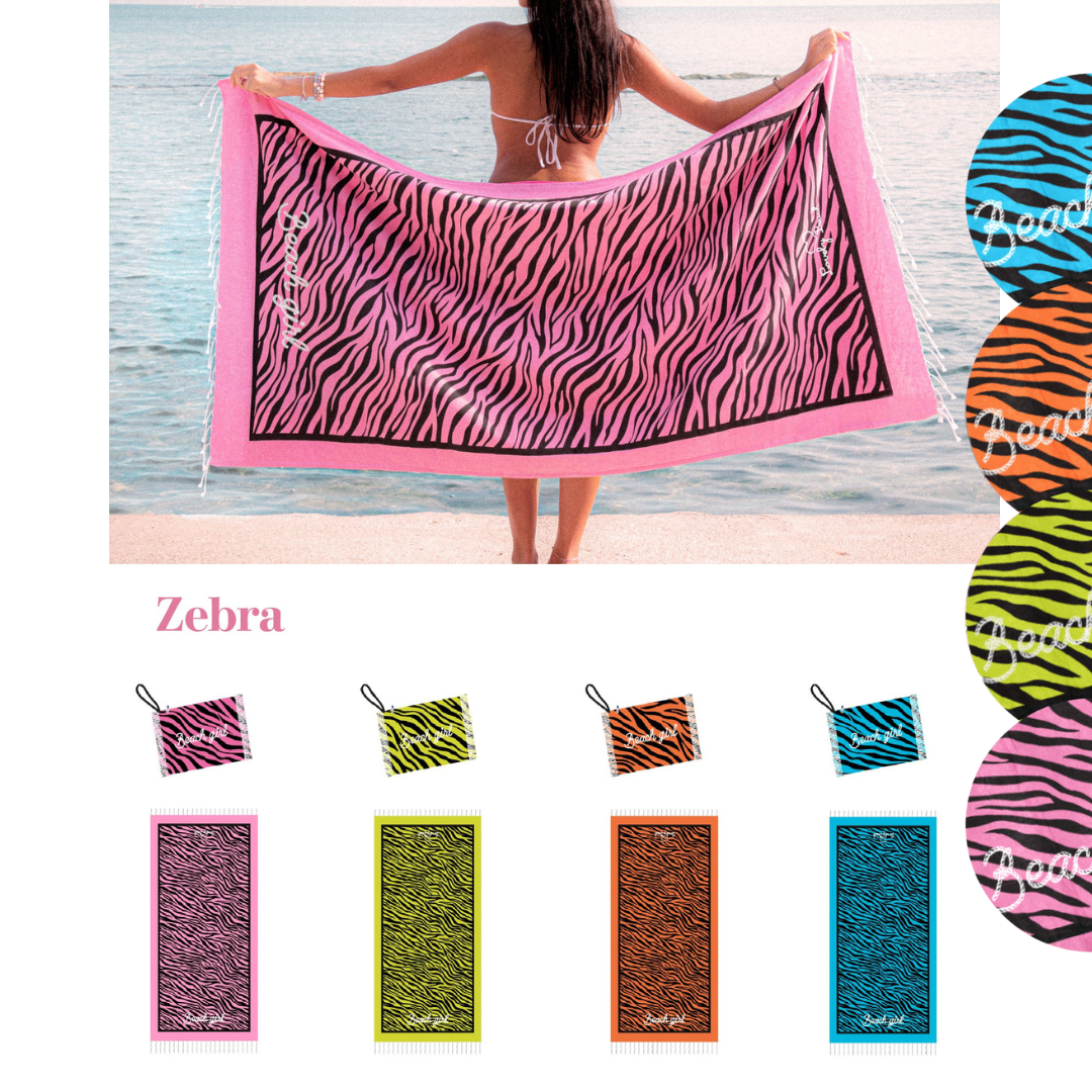 ZEBRA beach towel/peshmaal and toiletry bag