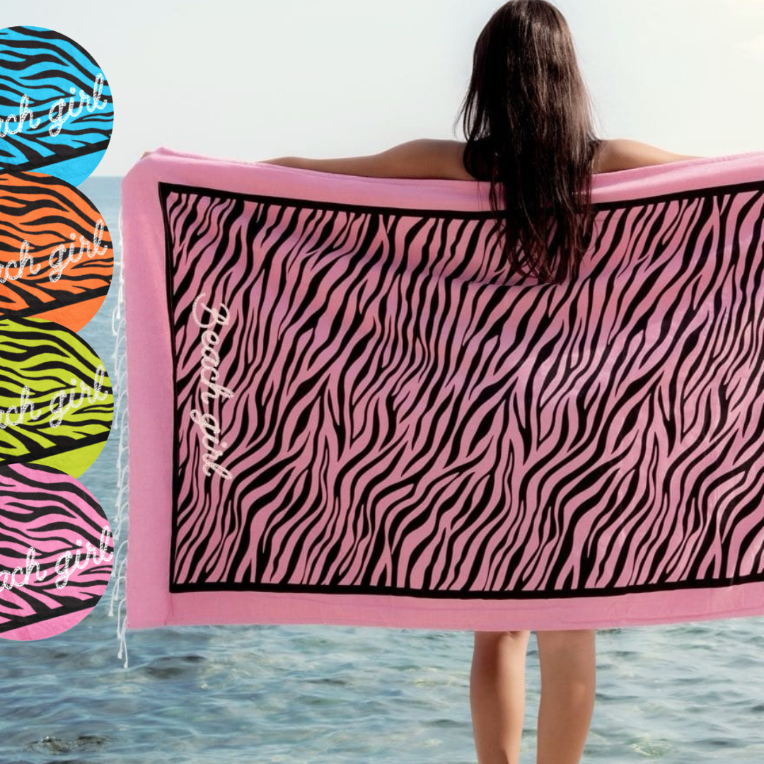 ZEBRA beach towel/peshmaal and toiletry bag